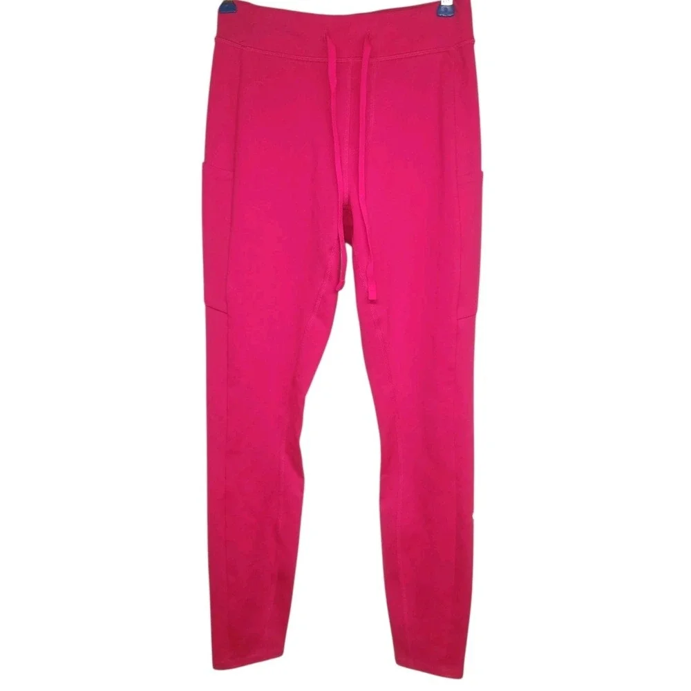 Alo Yoga 7/8 High-Waist Checkpoint Legging Drawstring Cropped Hot Pink Size XS